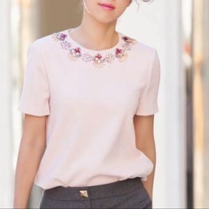 Kate Spade Alexandria Embellished Neck top